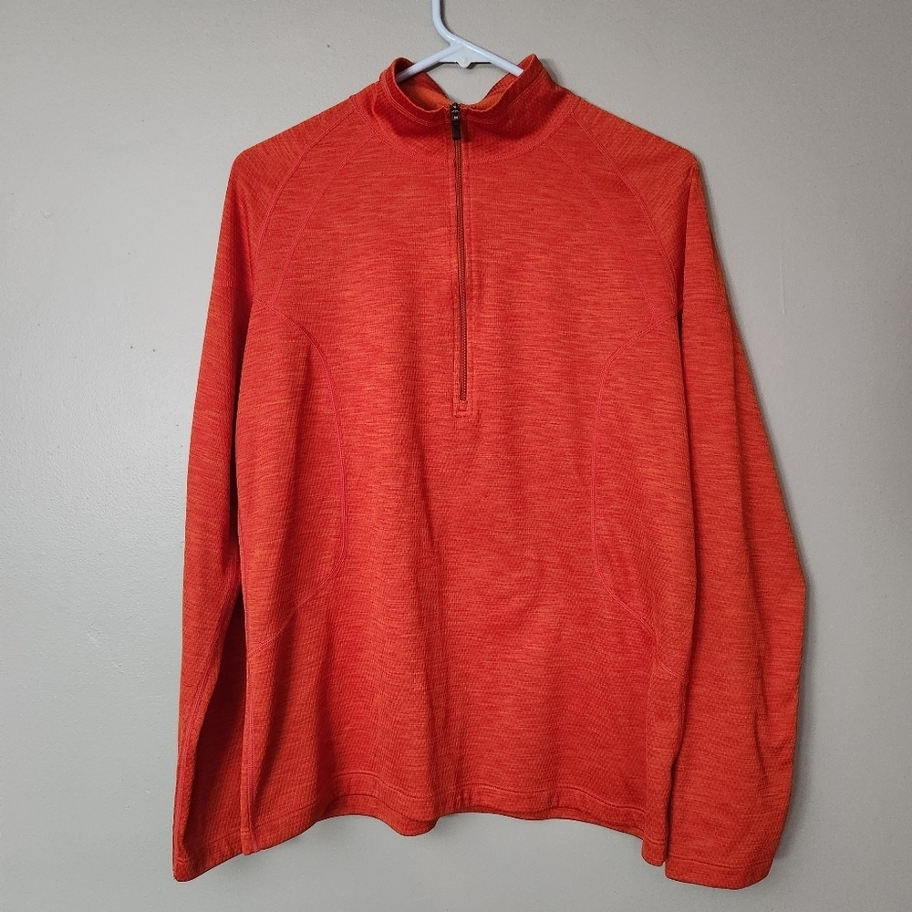 REI mens Large orange quarterzip medium-weight pullover active shirt - Picture 4 of 15